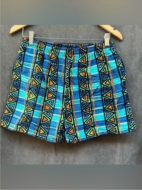Vintage Memphis geometric print swim trunks shorts large
